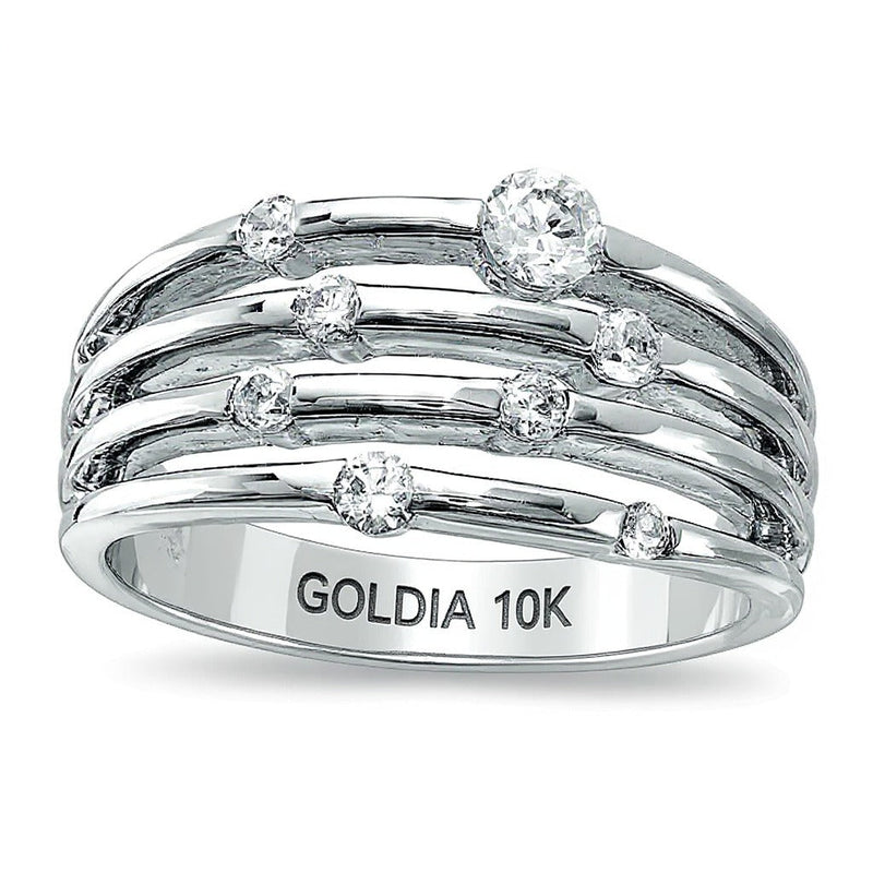 0.5 ct. Gesamtgewicht Diamant Fashion-Ring in 10K Weißgold