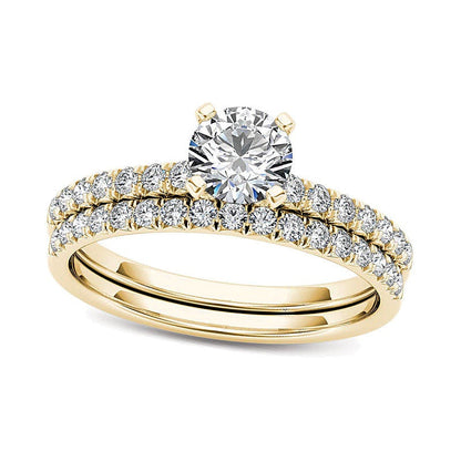 Diamant-Brautset 1.0 CT. Gesamtgewicht in 14K Gelbgold