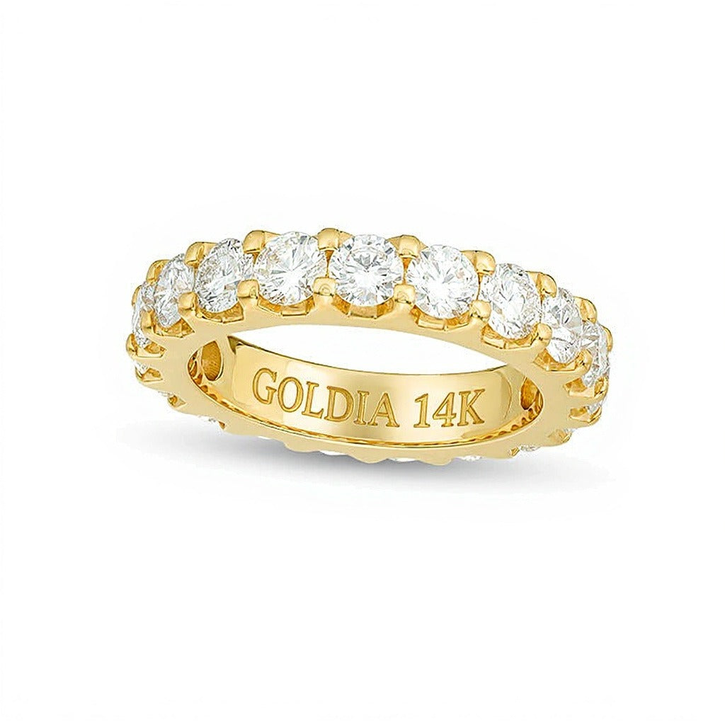 3.0 ct. Gesamtgewicht Diamant Memoire-Ring in 14K Gelbgold (H/SI2)
