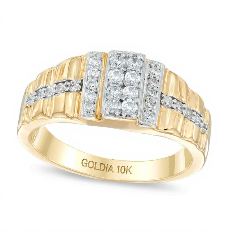 Fashion-Ring mit Diamanten 0.5 ct. Gesamtgewicht in 10K Gelbgold