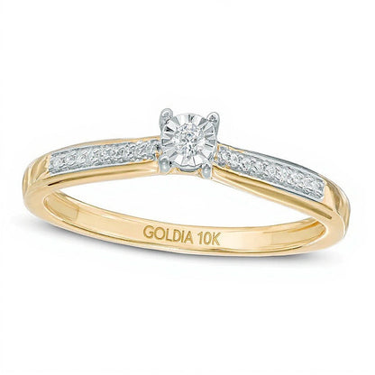 0.07 ct. Gesamtgewicht Diamant Freundschaftsring in 10K Gelbgold