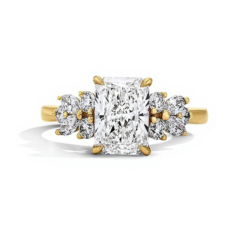 2.63 CT. TW Verlobungsring mit Labordiamant im Radiant-Schliff in 14K Gelbgold (F/VS2)