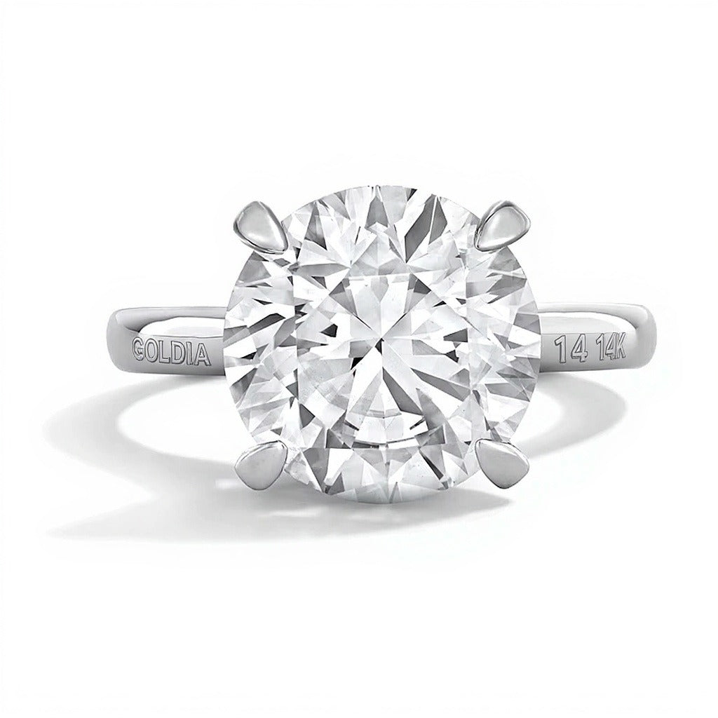 5.25 CT. Gesamtgewicht Labordiamant Solitär Verlobungsring in 14K Weißgold (F/VS2)