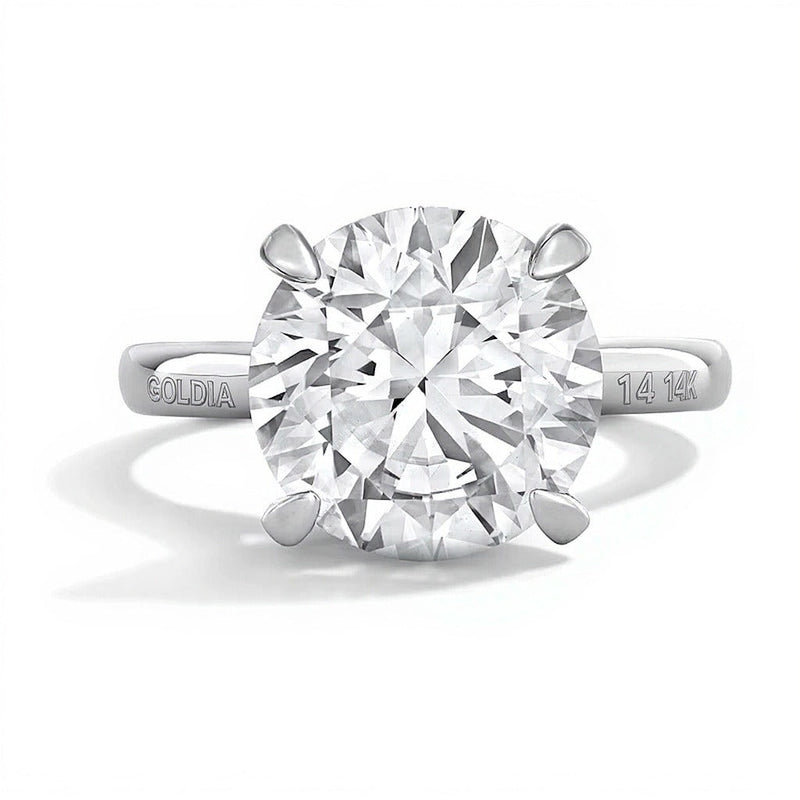 5.25 CT. Gesamtgewicht Labordiamant Solitär Verlobungsring in 14K Weißgold (F/VS2)
