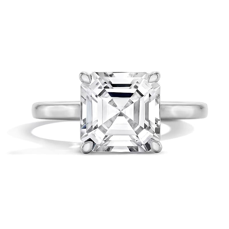 4.0 CT. TW Solitär-Verlobungsring mit Labordiamant im Asscher-Cut in 14K Weißgold (F/VS2)