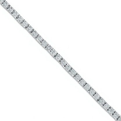 0,33 ct. Gesamtgewicht Diamant-Tennisarmband aus rhodiniertem Sterlingsilber – 7.5"