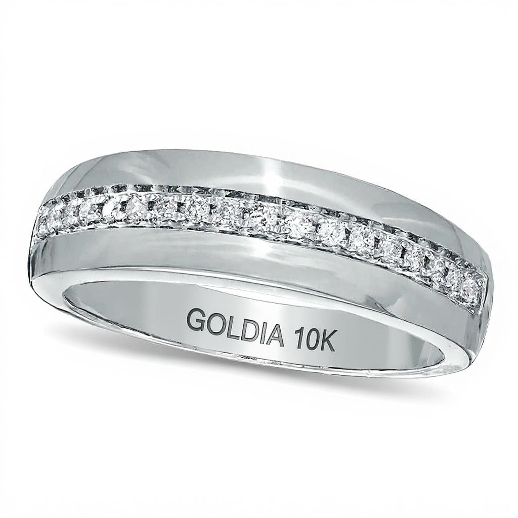 0.2 ct. Gesamtgewicht Diamant-Ehering in 10K Weißgold