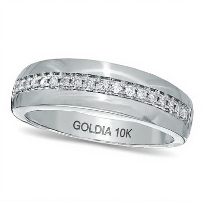 0.2 ct. Gesamtgewicht Diamant-Ehering in 10K Weißgold