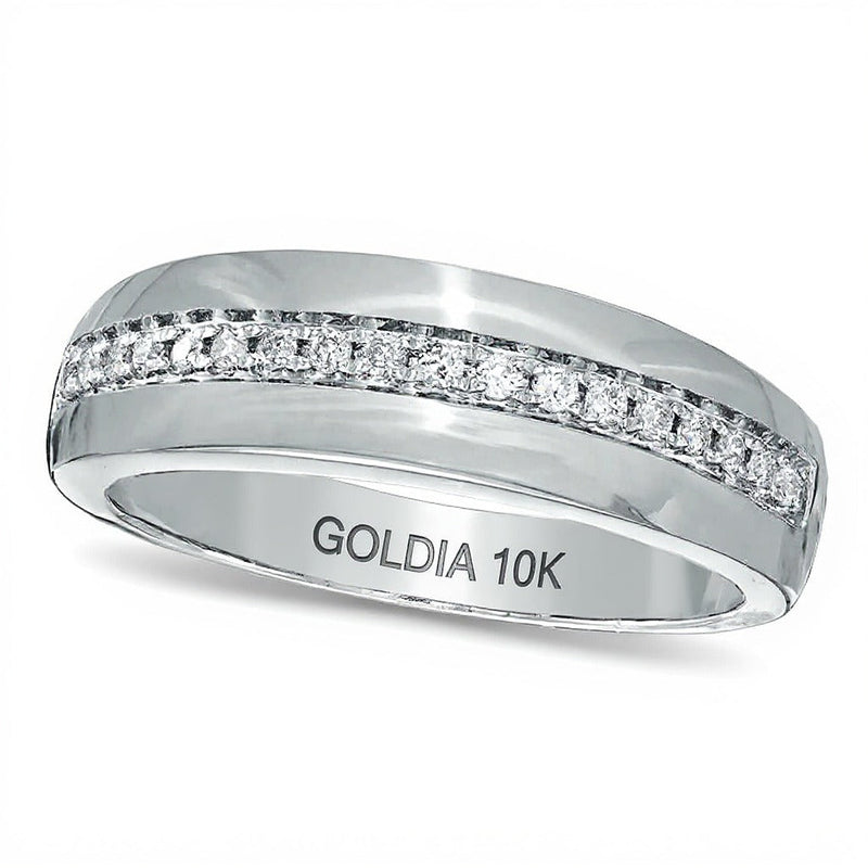 0.2 ct. Gesamtgewicht Diamant-Ehering in 10K Weißgold