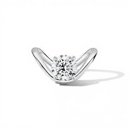 Verlobungsring Solitär mit Labordiamant 3.0 ct. rund in 14K Weißgold (F/VS2)