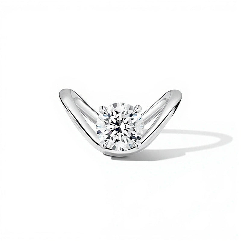 Verlobungsring Solitär mit Labordiamant 3.0 ct. rund in 14K Weißgold (F/VS2)