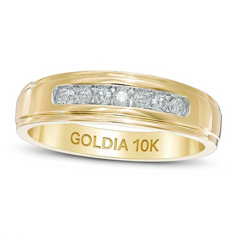 0.25 ct. Gesamtgewicht Diamant Ring mit Komfortschliff in 10K Gelbgold