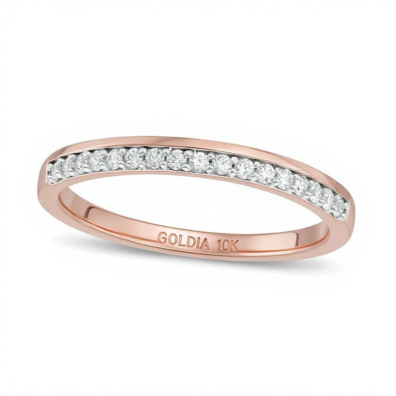 0.13 ct. Gesamtgewicht Diamant-Ehering in 10K Roségold