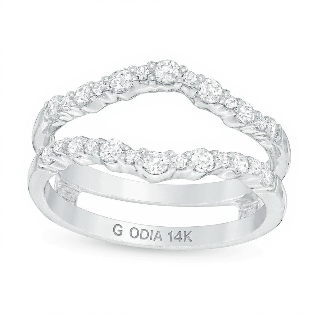 0.38 ct. Gesamtgewicht Diamant Solitär-Enhancer in 14K Weißgold