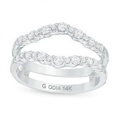 0.38 ct. Gesamtgewicht Diamant Solitär-Enhancer in 14K Weißgold