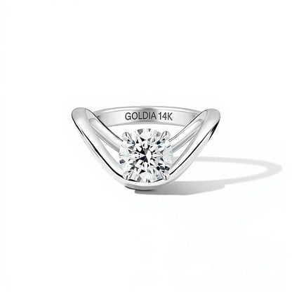 Zales x SHAHLA 2.0 ct. Gesamtgewicht Labordiamant Solitär Verlobungsring in 14K Weißgold (F/VS2)