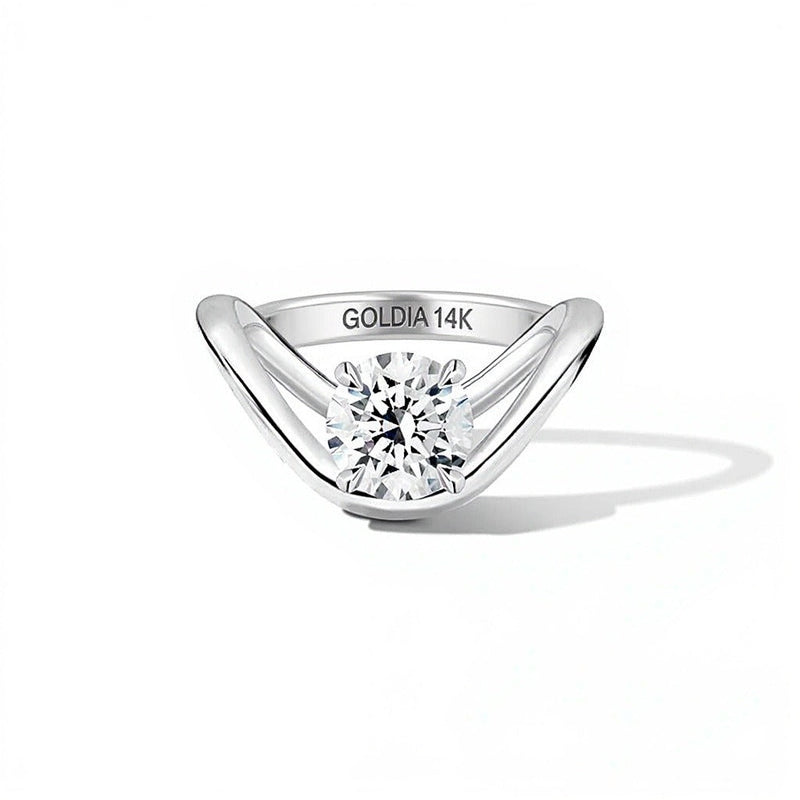 Zales x SHAHLA 2.0 ct. Gesamtgewicht Labordiamant Solitär Verlobungsring in 14K Weißgold (F/VS2)