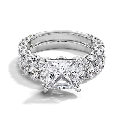 5.38 CT. Gesamtgewicht Labordiamant-Brautset im Princess-Schliff in 14K Weißgold (F/VS2)