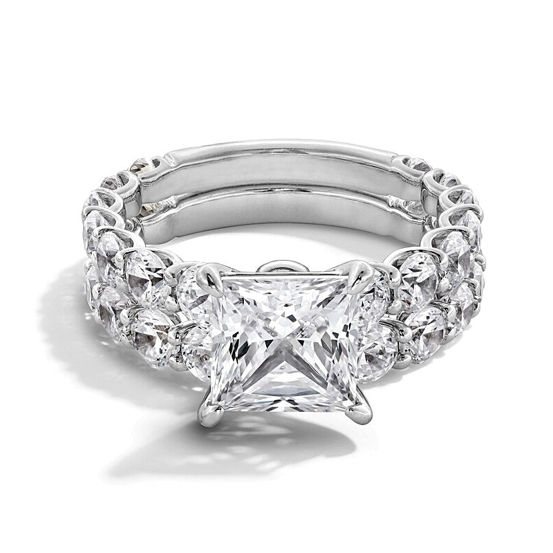 5.38 CT. Gesamtgewicht Labordiamant-Brautset im Princess-Schliff in 14K Weißgold (F/VS2)