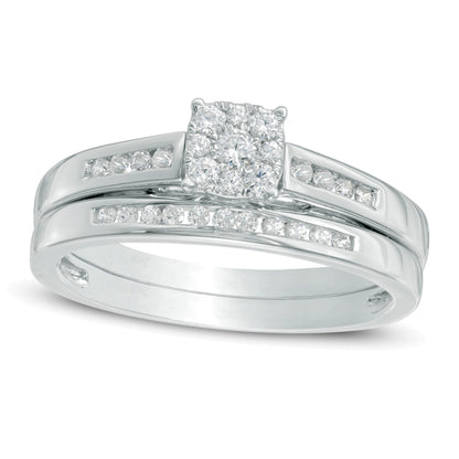 Brautset mit Diamanten 0,33 ct. Gesamtgewicht in 10K Weißgold