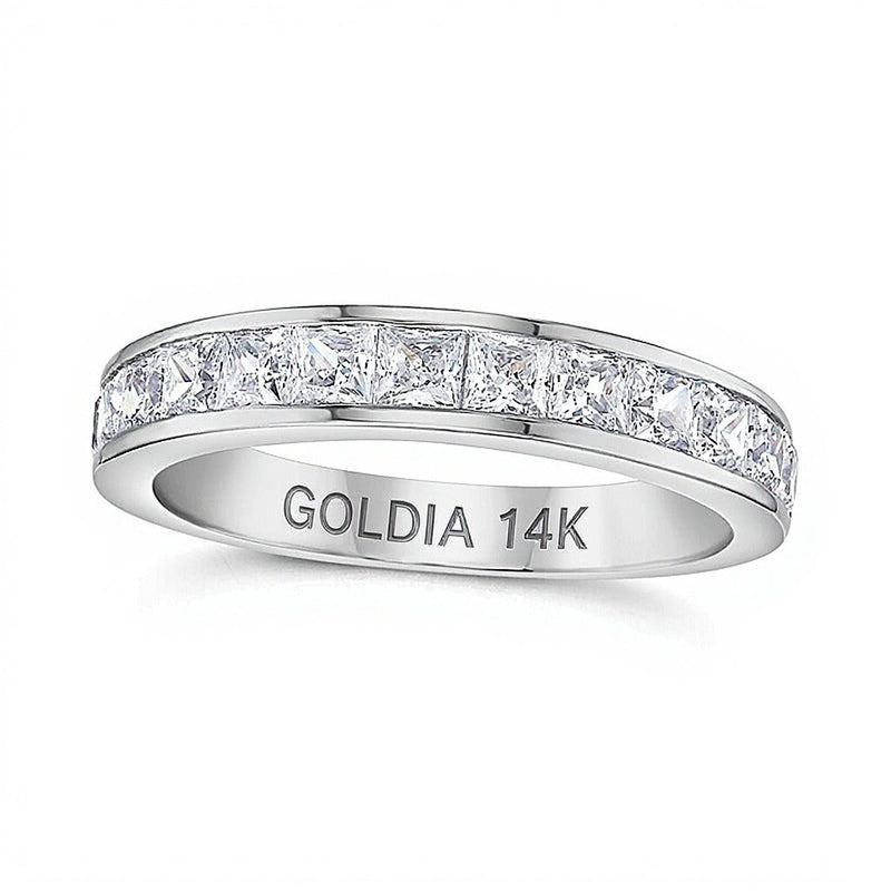 1.0 CT. Gesamtgewicht Ehering mit Diamanten im Princess-Schliff in 14K Weißgold (I/SI2)