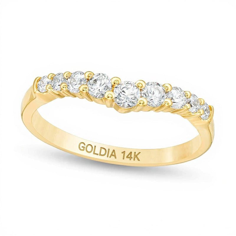 Memoire-Ring mit 0.38 ct. Gesamtgewicht Diamanten in 14K Gelbgold