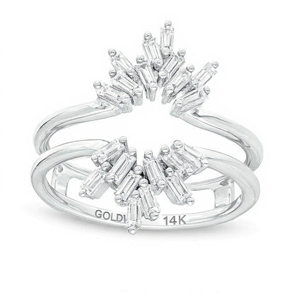 0.5 ct. Gesamtgewicht Baguette Diamant Solitär-Enhancer in 14K Weißgold