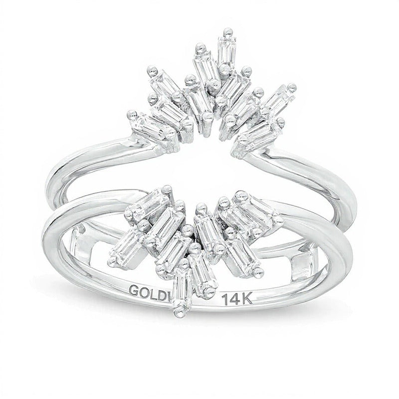 0.5 ct. Gesamtgewicht Baguette Diamant Solitär-Enhancer in 14K Weißgold