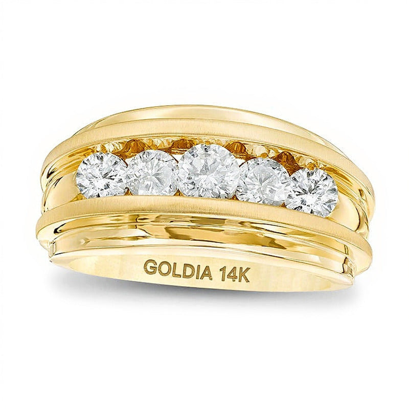 Ehering mit Diamanten 1.5 CT. Gesamtgewicht in 14K Gelbgold