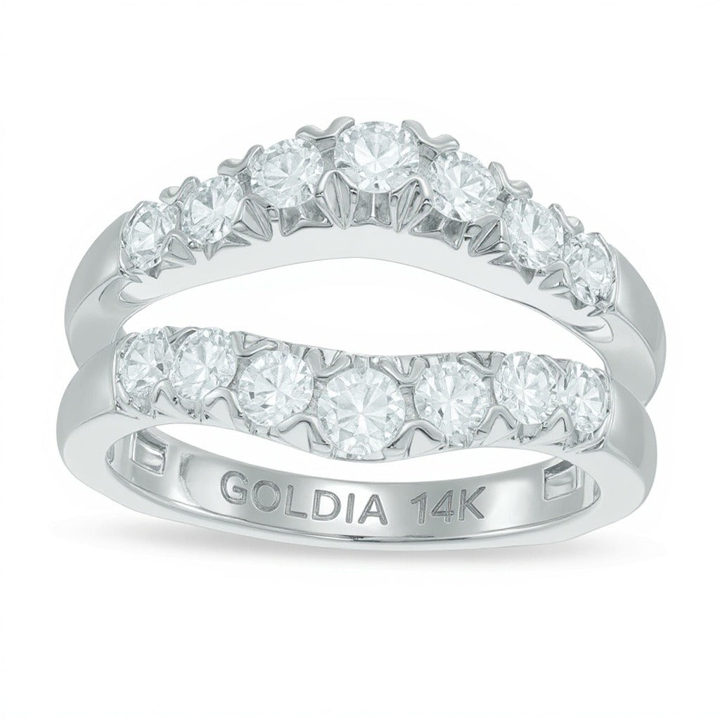 1.0 ct. Gesamtgewicht Diamant Solitär-Enhancer mit Konturlinie in 14K Weißgold