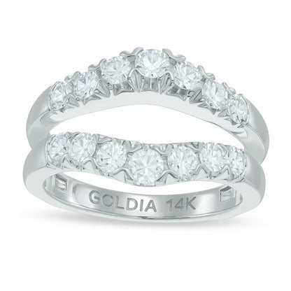 1.0 ct. Gesamtgewicht Diamant Solitär-Enhancer mit Konturlinie in 14K Weißgold