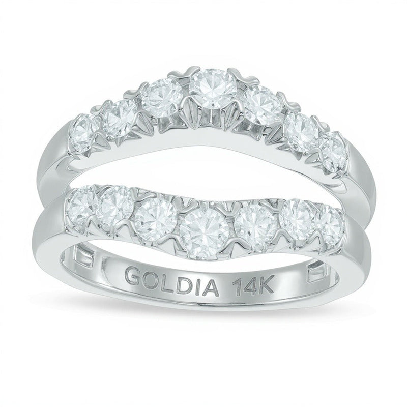 1.0 ct. Gesamtgewicht Diamant Solitär-Enhancer mit Konturlinie in 14K Weißgold
