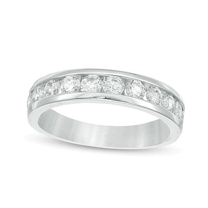 1.0 ct. Gesamtgewicht Diamant-Ring kanalgefasst in 14K Weißgold