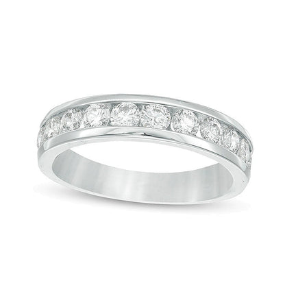 1.0 ct. Gesamtgewicht Diamant-Ring kanalgefasst in 14K Weißgold