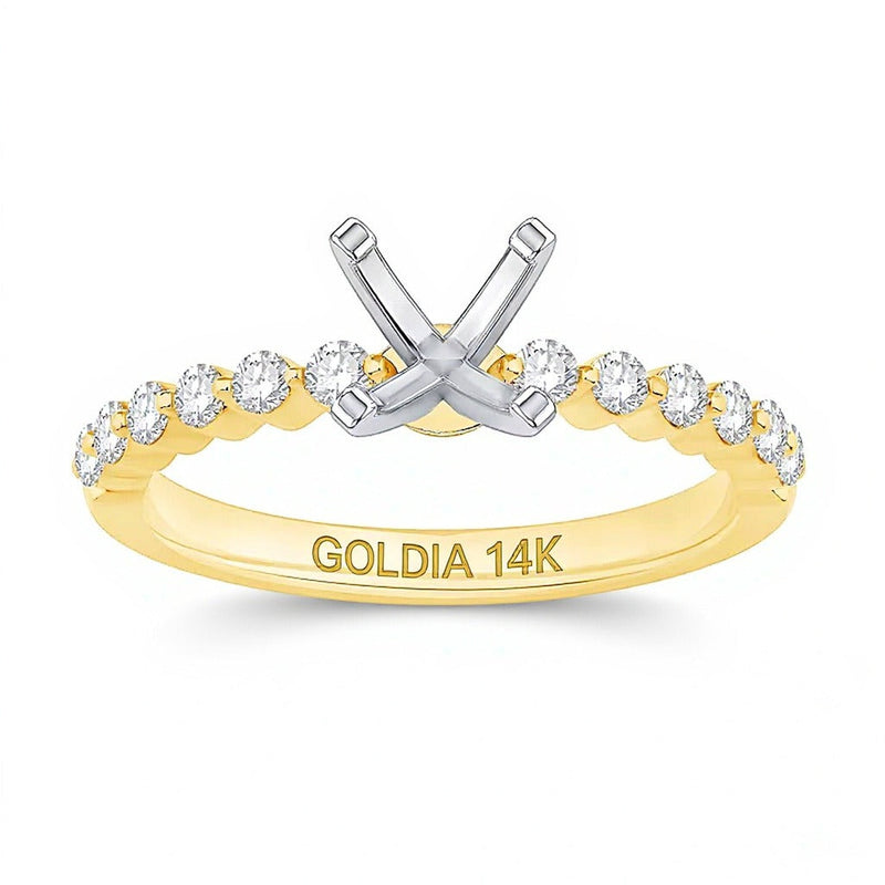 0.33 ct. Gesamtgewicht Diamant Vintage-inspirierter Solitär-Fassung in 14K Gelbgold
