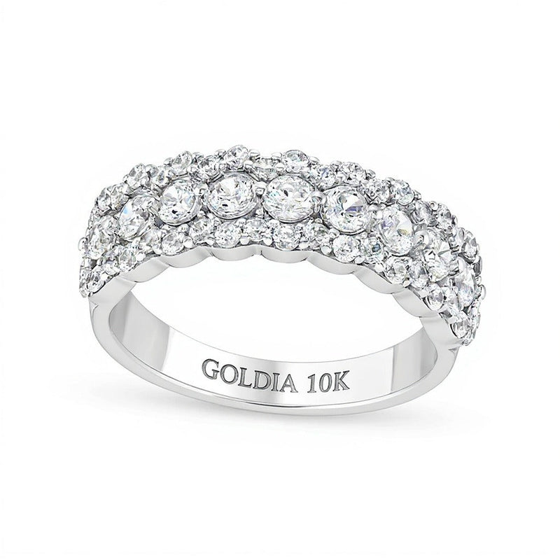 1.0 ct. Gesamtgewicht Diamant-Ring mit Muschelrand in 10K Weißgold