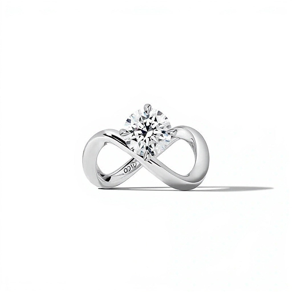 Zales x SHAHLA 2.0 CT. Solitär-Infinity-Ring mit runden Labordiamanten in Platin (F/VS2)