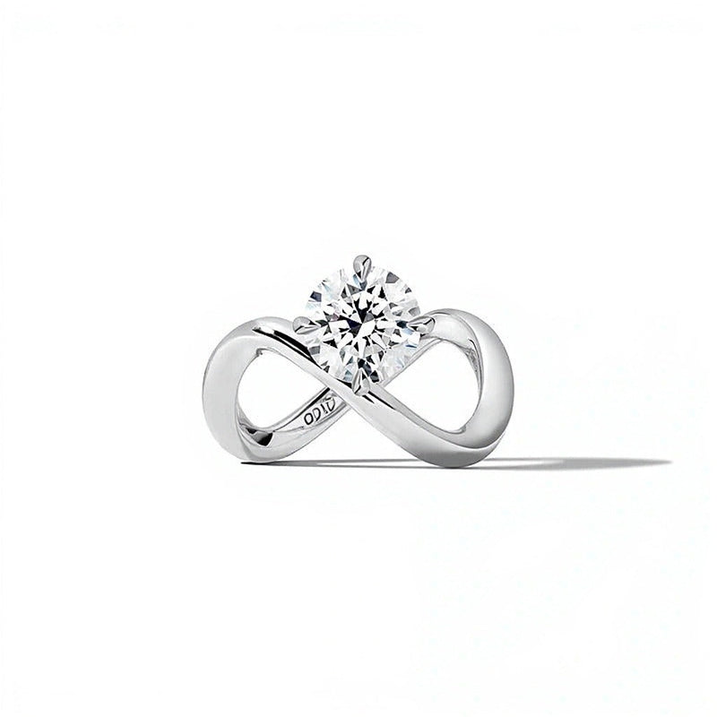 Zales x SHAHLA 2.0 CT. Solitär-Infinity-Ring mit runden Labordiamanten in Platin (F/VS2)