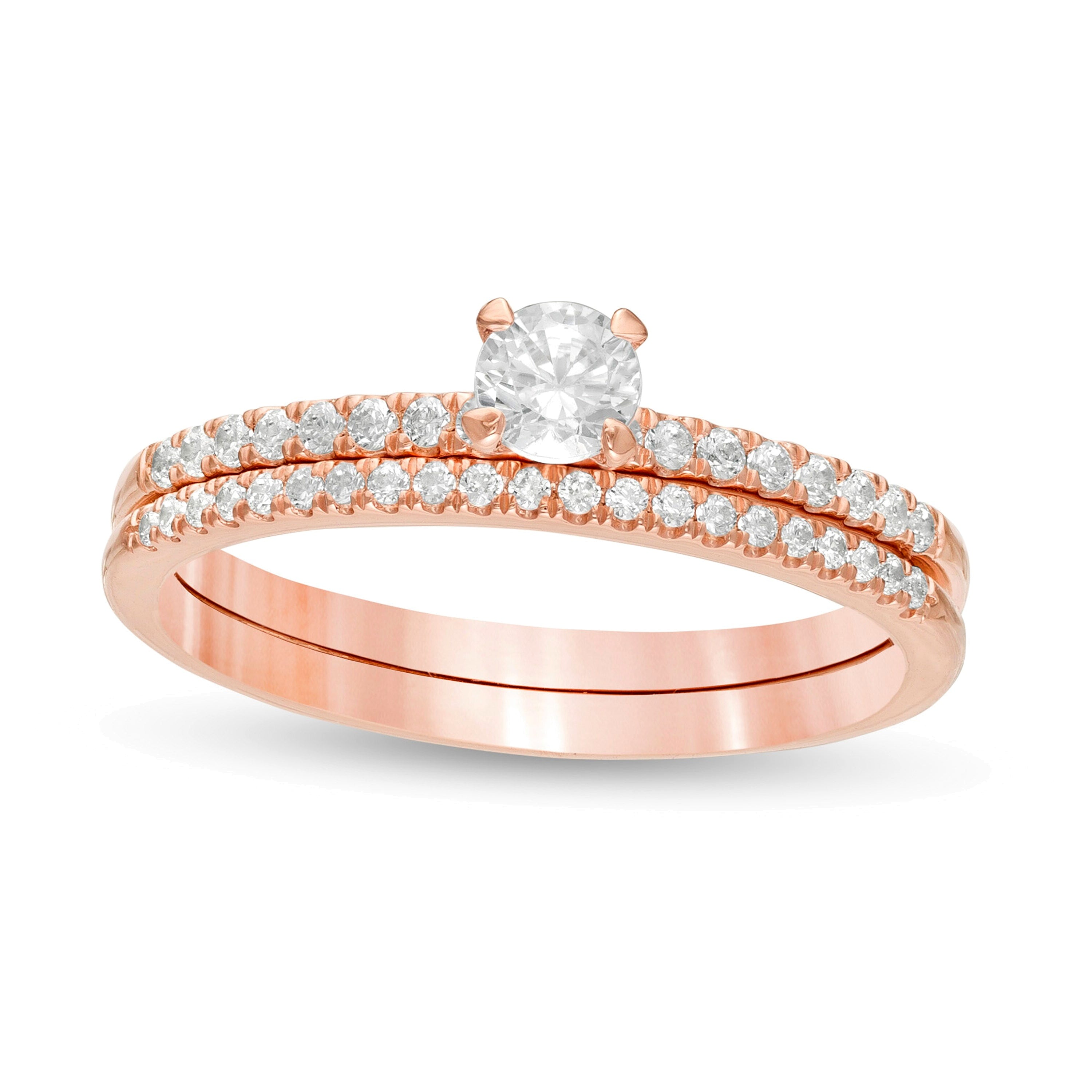 0.5 ct. Gesamtgewicht Diamant Brautset in 10K Roségold