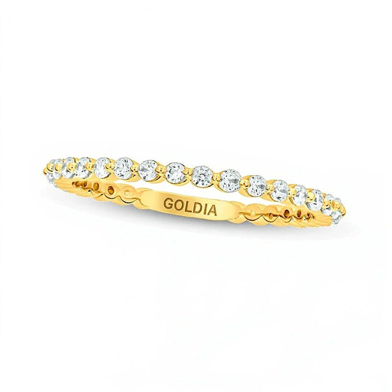 Memoire-Ring mit Diamanten 0,5 ct. Gesamtgewicht in 10K Gelbgold