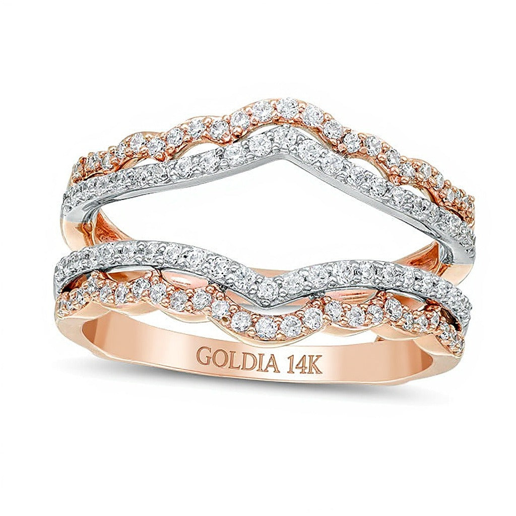 0.5 CT. Gesamtgewicht Diamant Solitär-Enhancer Ring in 14K Two-Tone Gold