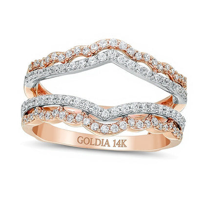 0.5 CT. Gesamtgewicht Diamant Solitär-Enhancer Ring in 14K Two-Tone Gold