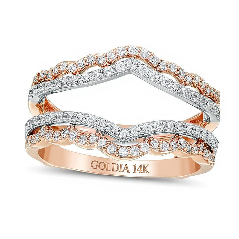0.5 CT. Gesamtgewicht Diamant Solitär-Enhancer Ring in 14K Two-Tone Gold