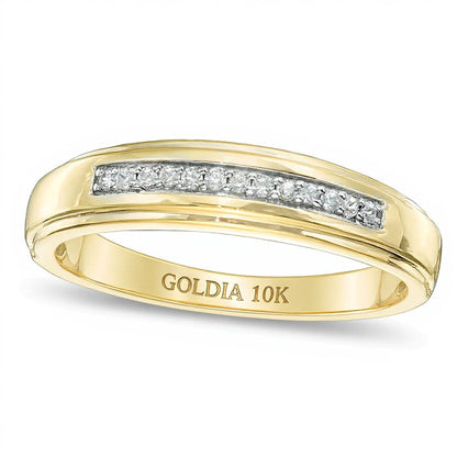 0.1 ct. Gesamtgewicht Diamant-Ehering in 10K Gelbgold