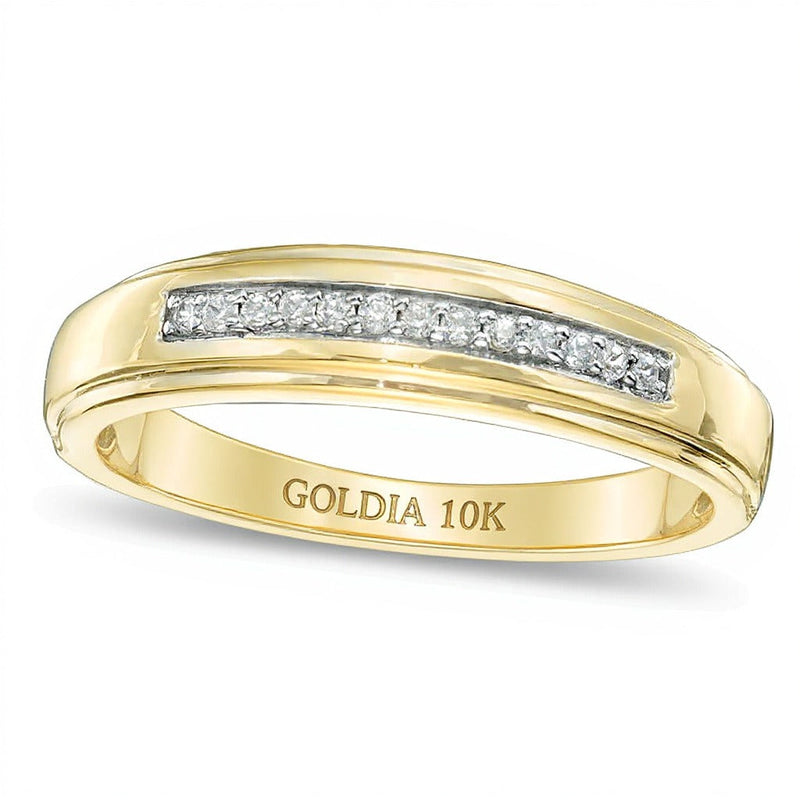 0.1 ct. Gesamtgewicht Diamant-Ehering in 10K Gelbgold