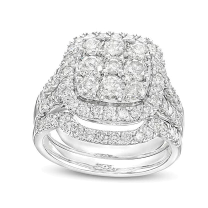 Braut-Set mit Diamanten im Kissenschliff und rundem Schliff, 2.25 ct. Gesamtgewicht, in 14K Weißgold