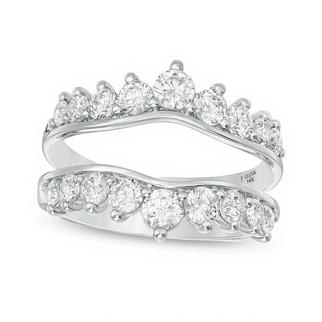1.5 ct. Gesamtgewicht Diamant Solitär-Enhancer Ring in 14K Weißgold