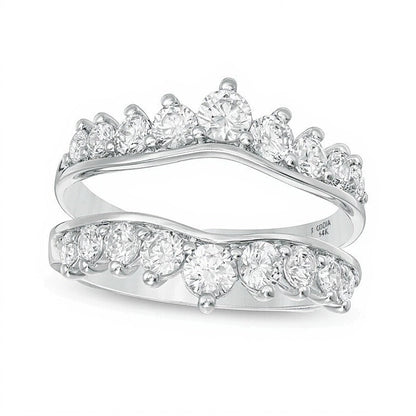 1.5 ct. Gesamtgewicht Diamant Solitär-Enhancer Ring in 14K Weißgold