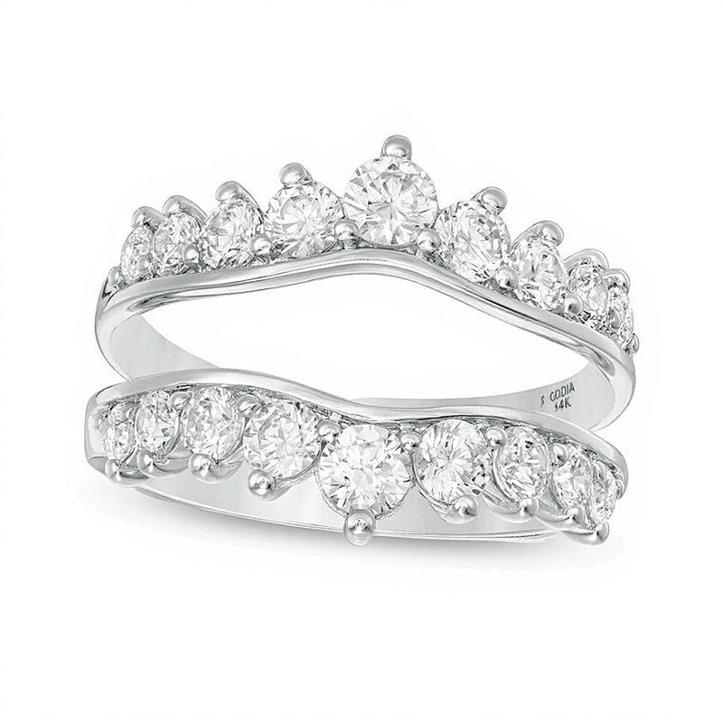 1.5 ct. Gesamtgewicht Diamant Solitär-Enhancer Ring in 14K Weißgold
