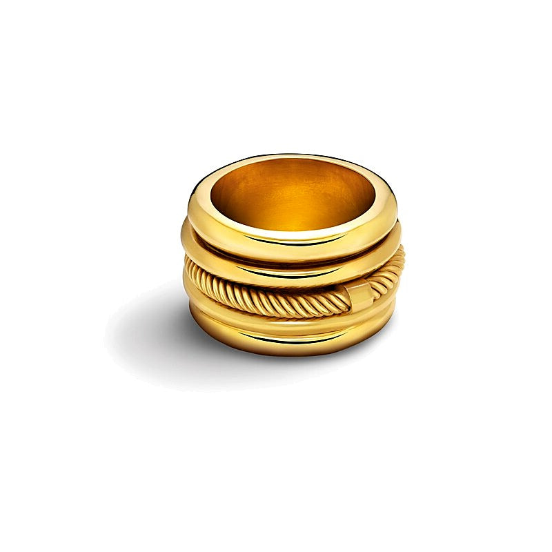 Zales x SOKO Uzi Statement-Ring aus Messing mit 24K Goldauflage